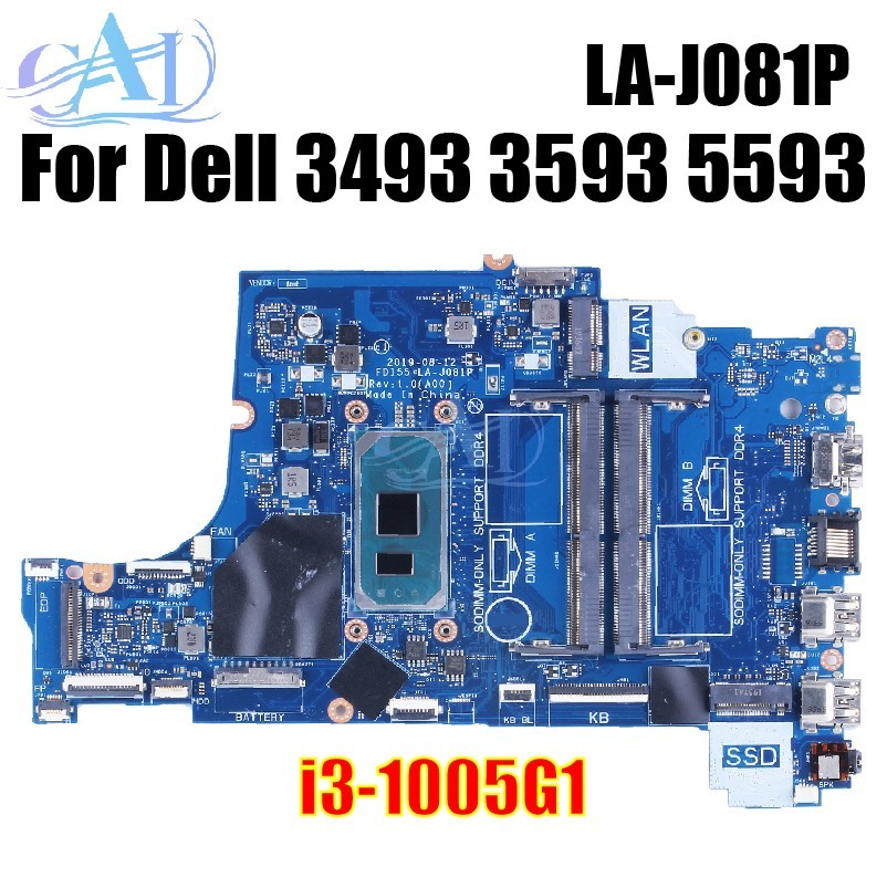 LA-J081P For Dell 3493 3593 5593 Laptop Motherboard I3 I5 I7-10TH CPU