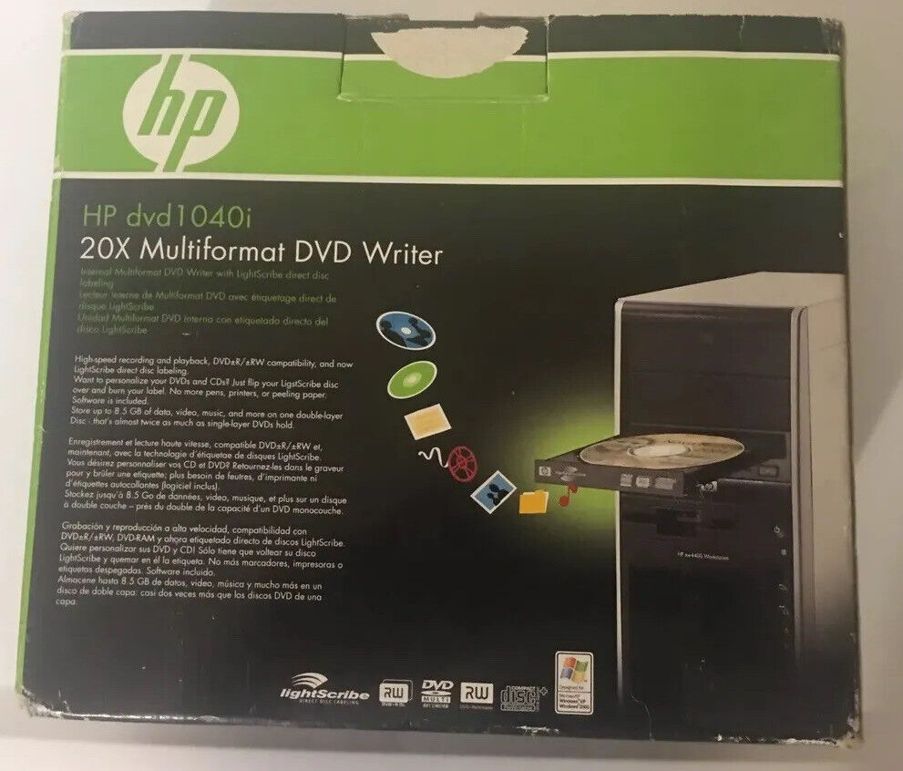 HP DVD 1040i Internal 20X Multiformat DVD Writer DVD RW DL Lightscribe