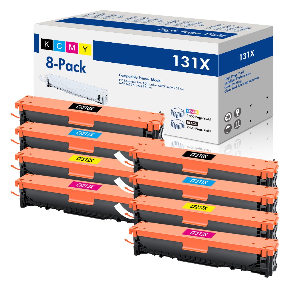 8x CF210A 131A Toner Compatible for HP Laserjet Pro 200 Color MFP M276nw M276n