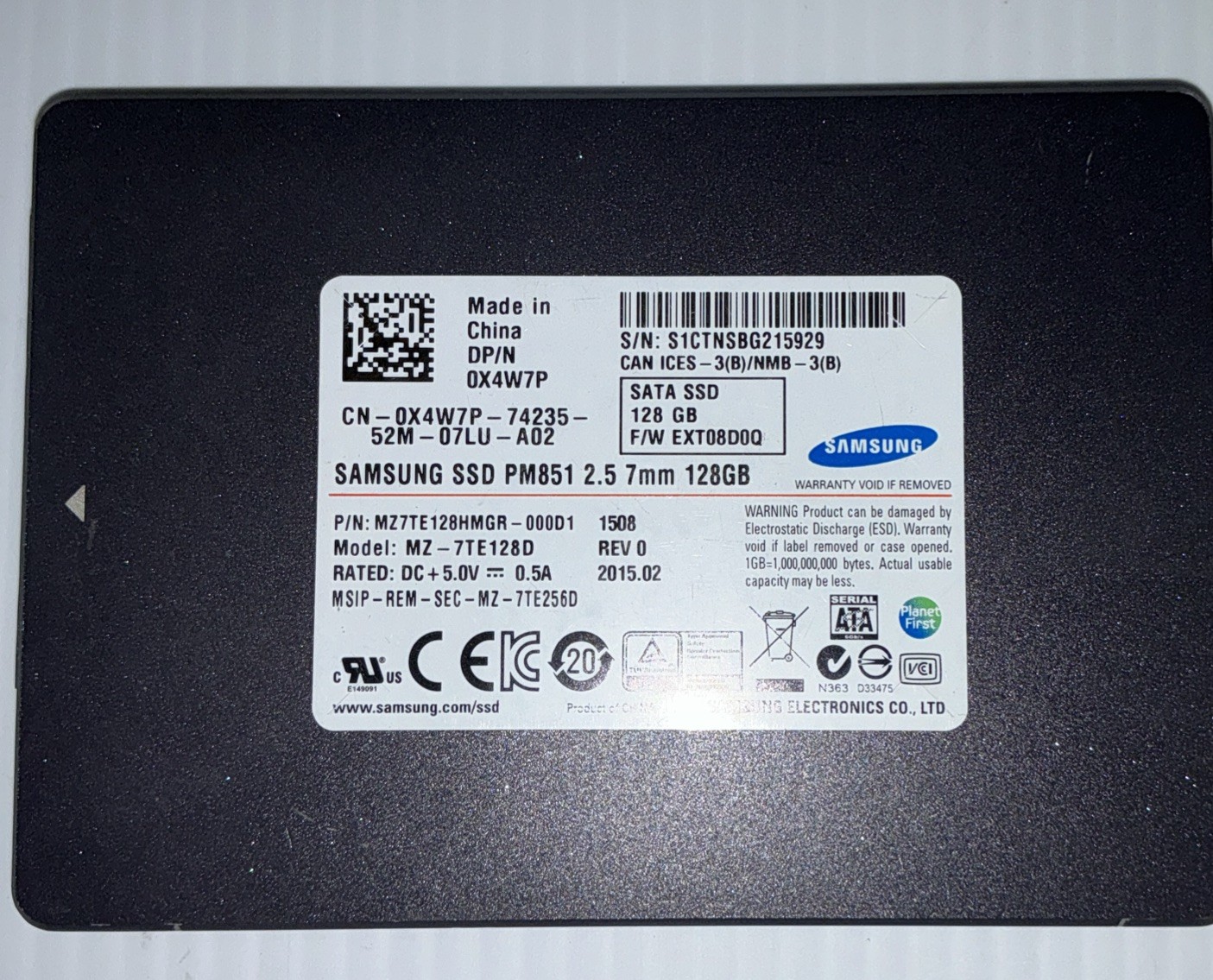 Samsung MZ-7TE128D 128GB, Internal, 2.5 inch |MZ7TE128HMGR000D1|