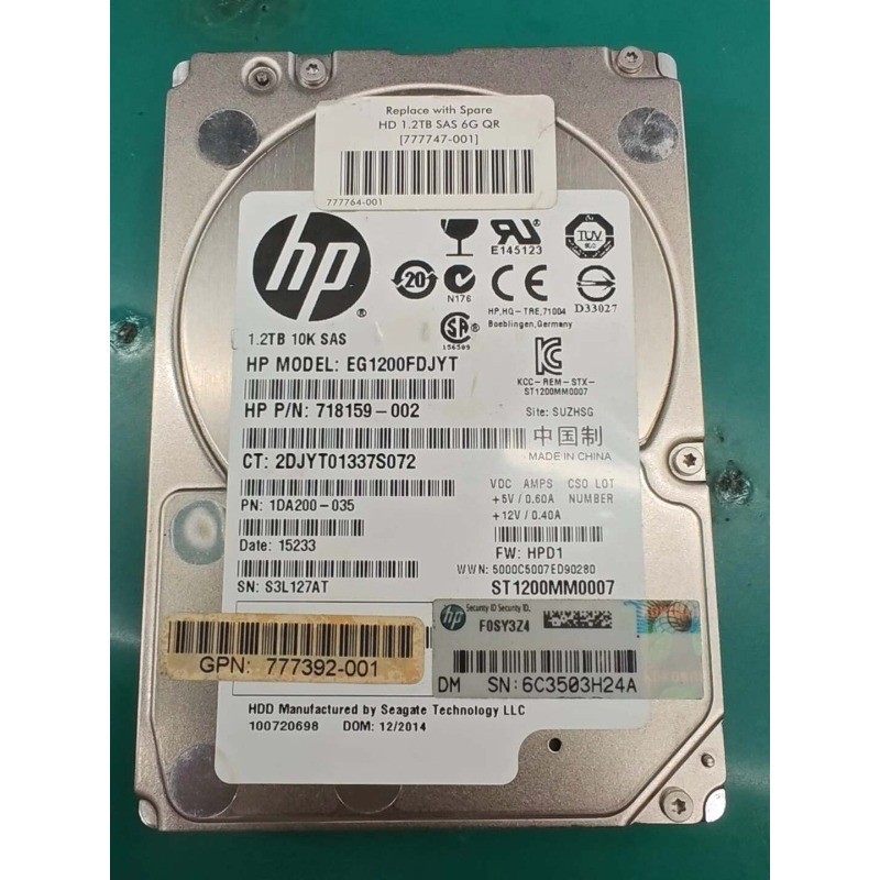 HP EG1200FDJYT ST1200MM0007 1.2TB 10K SAS 6Gb 2.5" HDD PN 718159-002 Tested