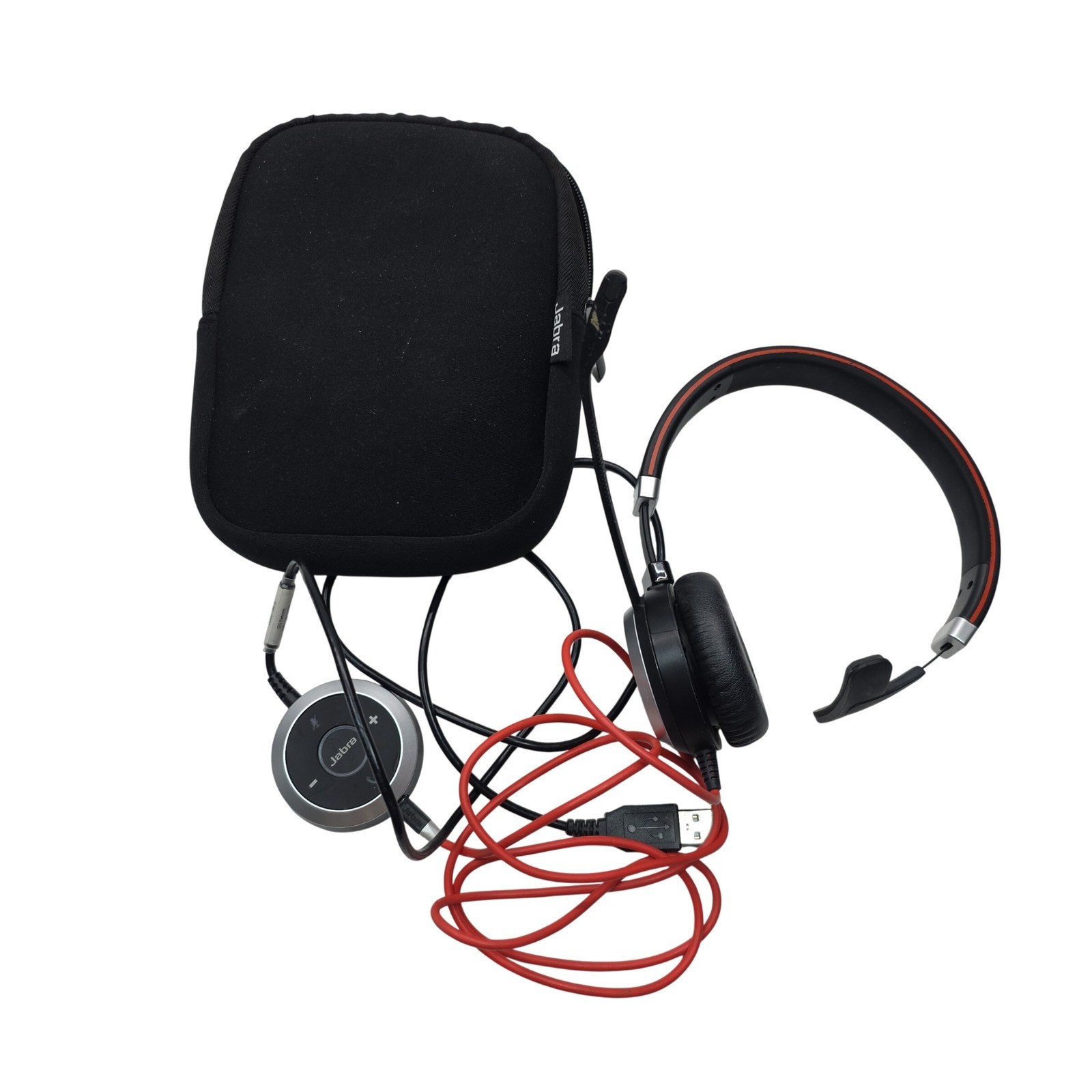 Jabra Evolve 40 UC Mono Wired Headset HSC017 with ENC010 USB-A Controller TESTED