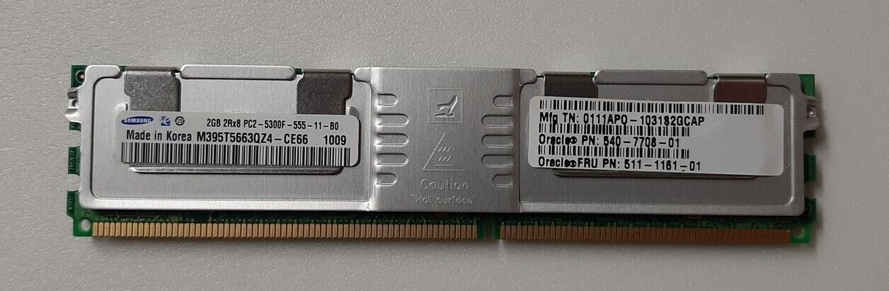 Sun SESX2B2Z 4GB Kit 2x 511-1161 2GB PC2-5300 2R DDR2-667 FB DIMMs