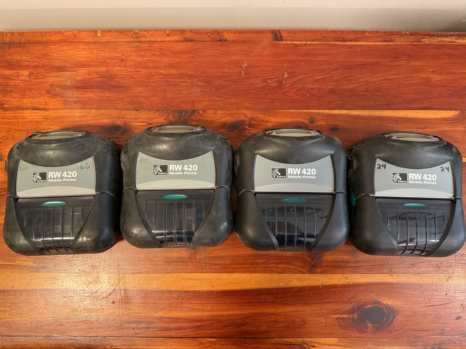 Lot of 5 Zebra RW420 Bluetooth Mobile Thermal Printers R4D-0UBA000N-00