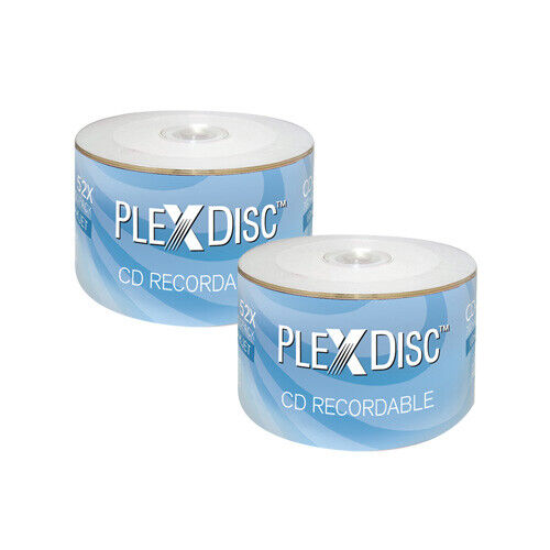 100 PC PlexDisc 52X 700 MB 80 MIN CD-R White Inkjet Hub Printable Disc 631-210