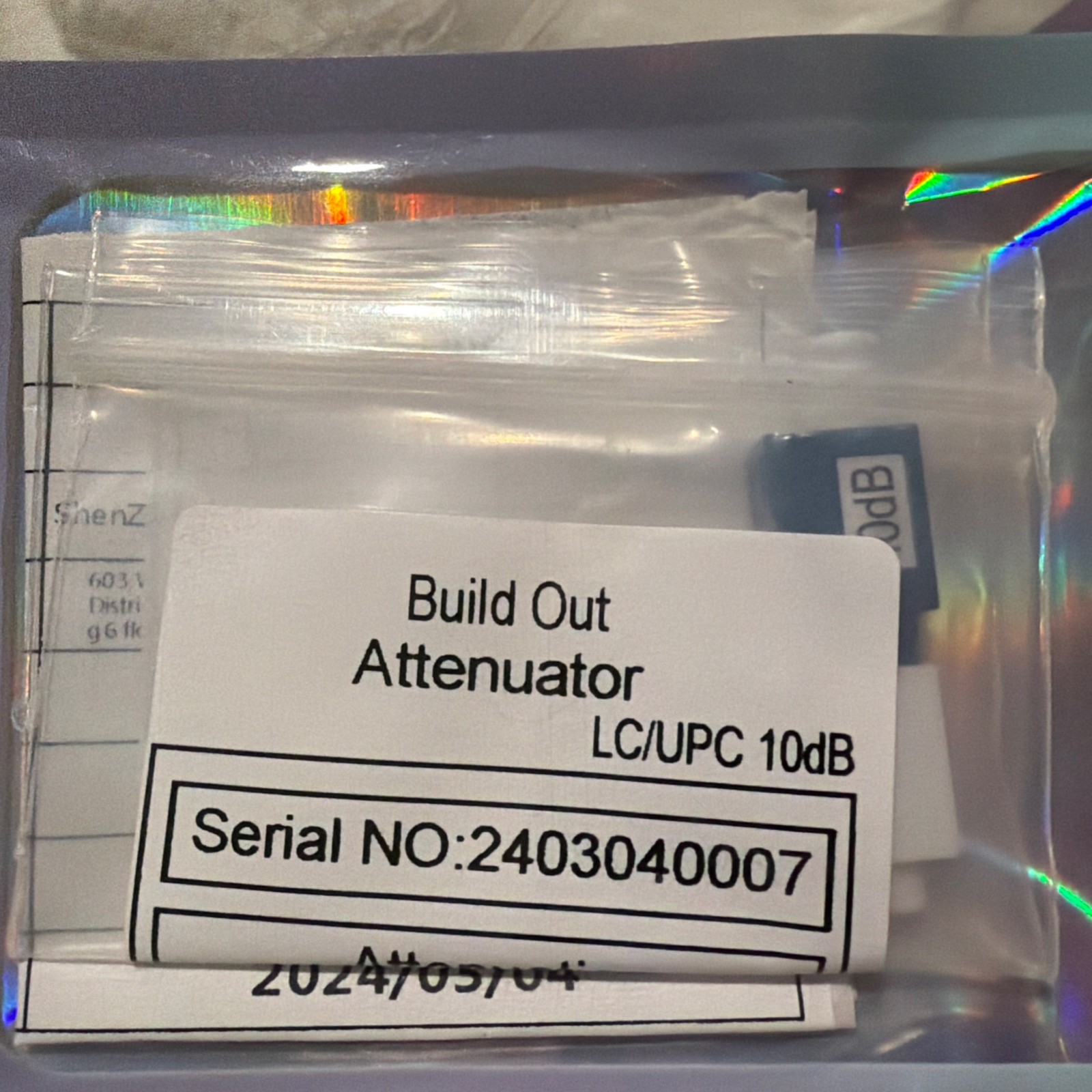 LC/UPC Fiber Optic Attenuator 10 dB, Male/Female, Single Mode
