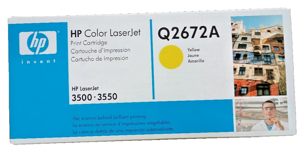 Genuine HP 309A Q2672A Yellow Toner Cartridge LaserJet 3500 3550 New Sealed