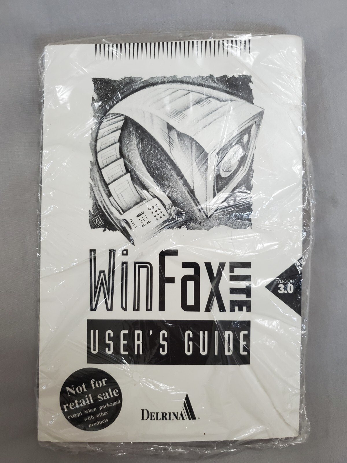 WinFax Lite 3.0 Users Guide & Diskette 3.5" Delrina Unopened Shrinkwrap Package