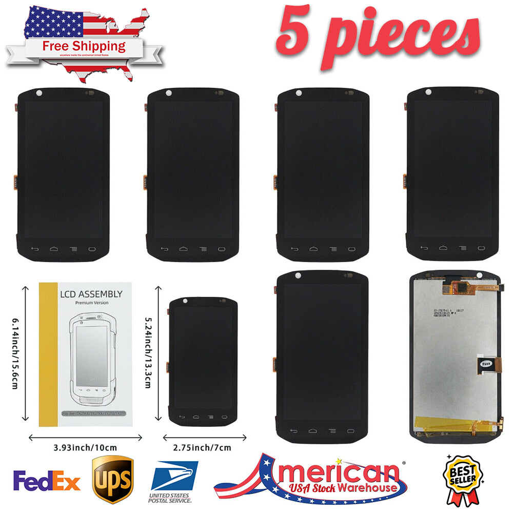 5pcs LCD Screen with Touch Digitizer Replacement for Symbol TC70 TC75 TC75X