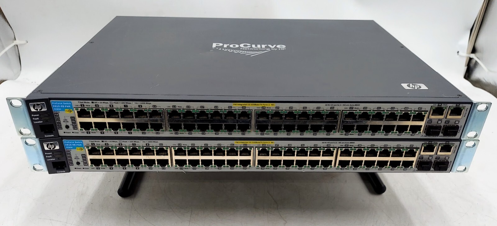 LOT OF 2 HP ProCurve 2610-48-PWR J9089A 48-Port PoE Ethernet Network Switch