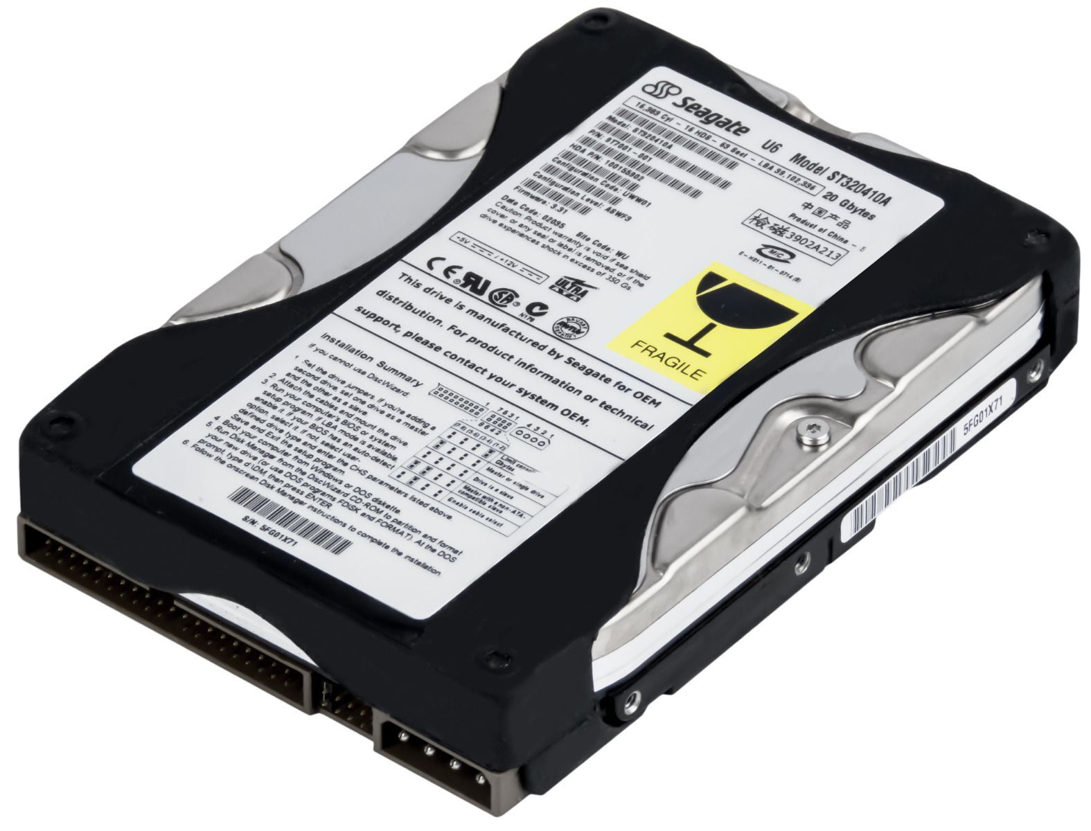 HARD DRIVE SEAGATE 20GB U Series 6 ST320410A 5400RPM ATA 3.5"