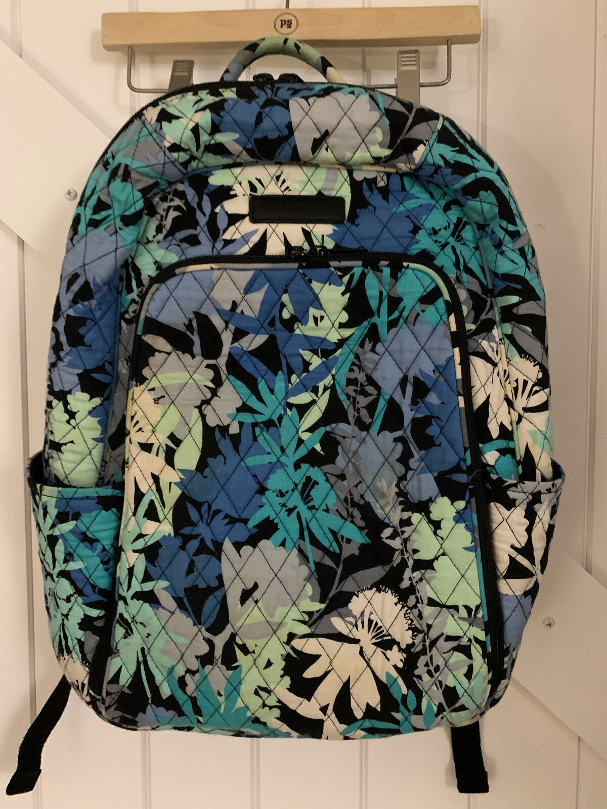 Vera Bradley CAMOFLORAL Blue Black Turquoise Floral Laptop Quilted BACKPACK