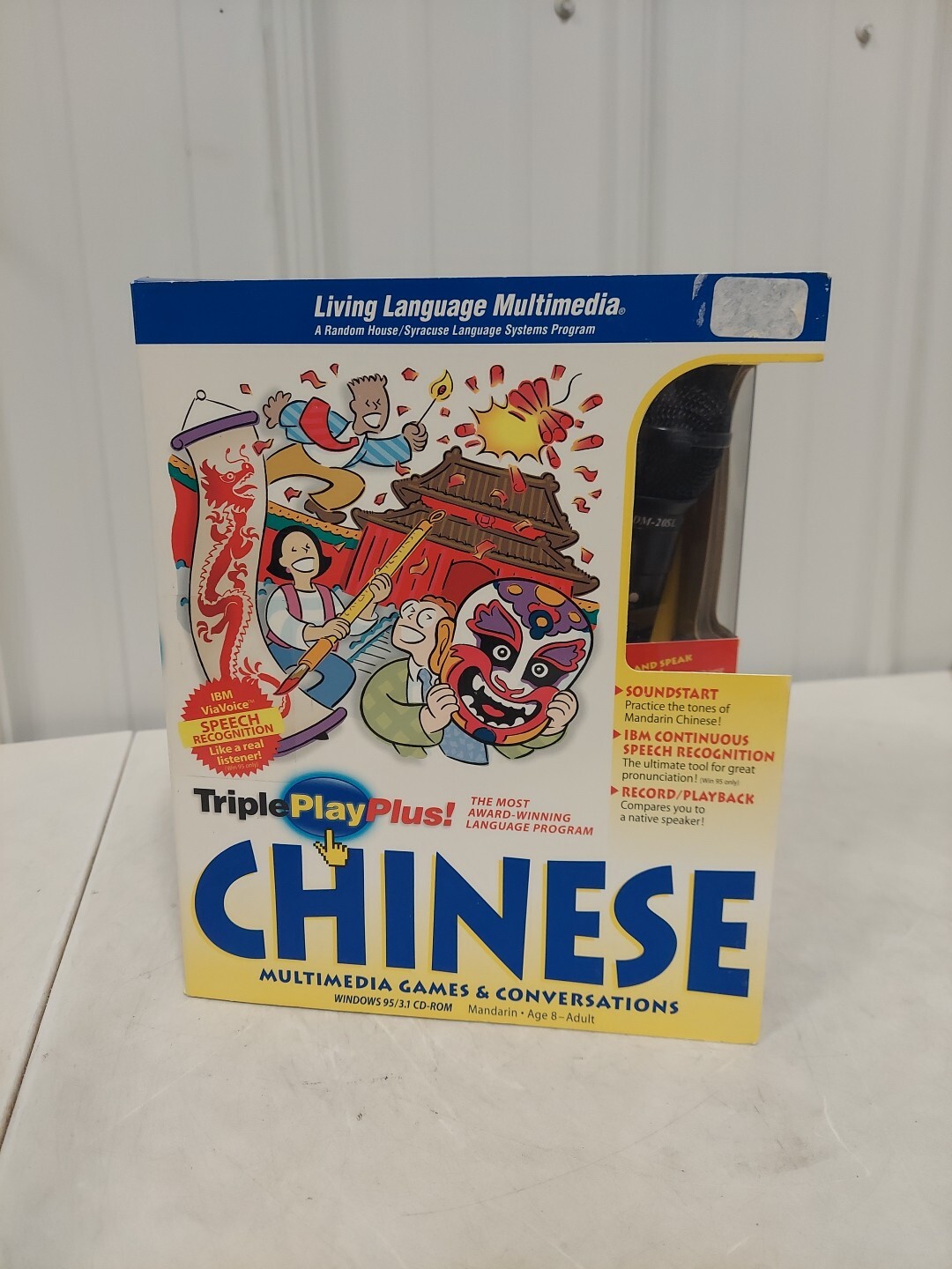  Living Language Multimedia TriplePlayPlus CHINESE/Book Microphone Windows CD RM