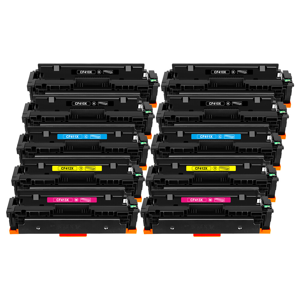 10x Toner Compatible With HP 410X CF410X CF411 CF412 CF413 Pro MFP M377dw M477fn