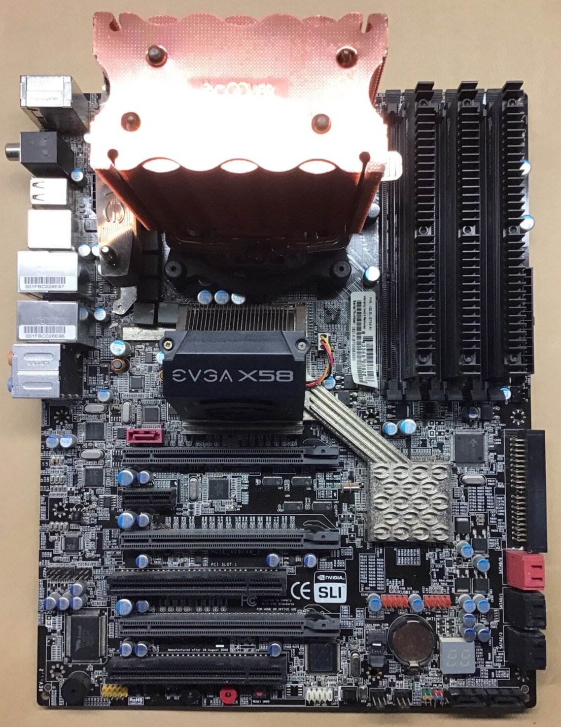 EVGA X58 132-BL-E758-A1 MOTHERBOARD + RAM CORSAIR 6GB DDR3 + CPU + COOLER.