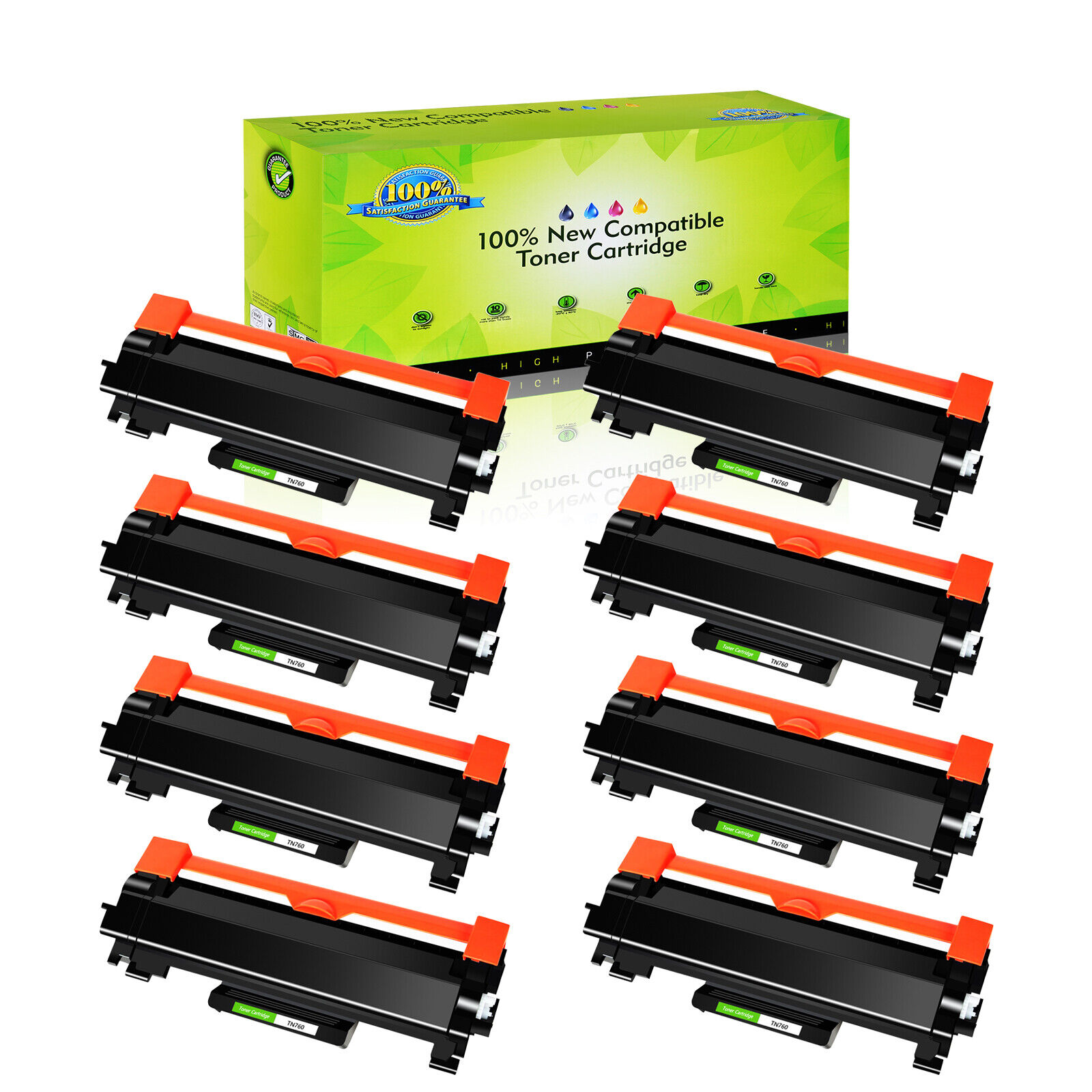 8PK TN760 Toner High Yield With CHIP For Brother HL L2310D MFC L2713DW L2715DW