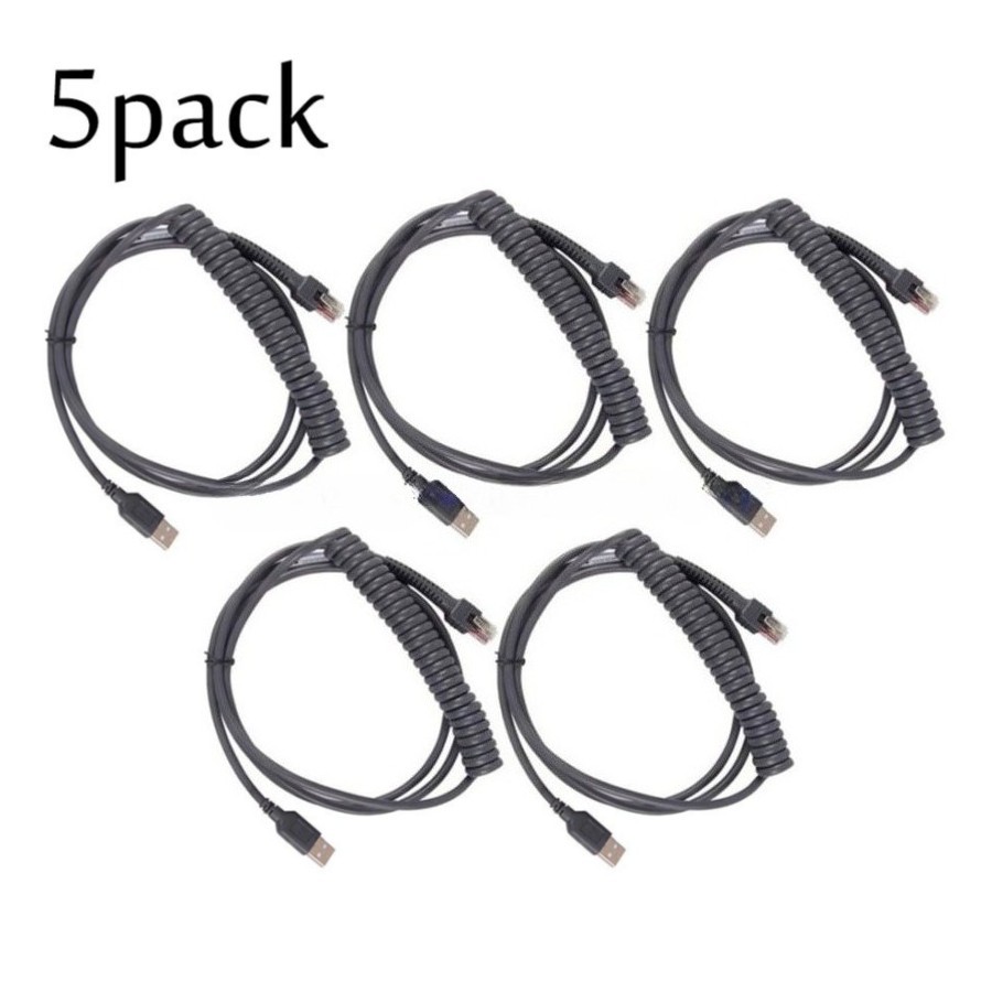 5pc CBA-U12-C09ZAR 9FT Coiled USB Cable For Motorola Symbol LS2200 LS2208 LS4208
