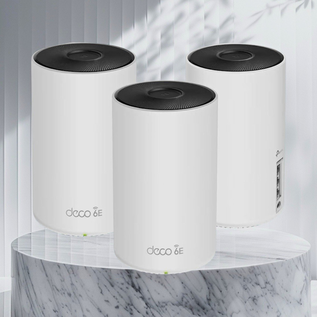 TP-LINK Deco AXE5300 Wi-Fi 6E Tri-Band Mesh Router System 3-Pack White