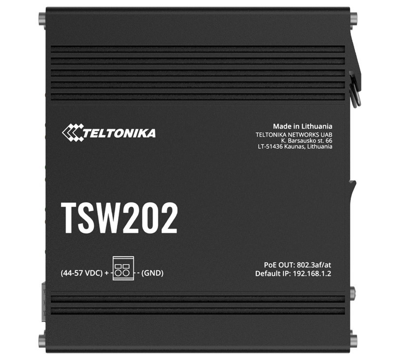 Teltonika TSW202 Managed PoE+ Ethernet Switch Supports Profinet 2 SFP Ports