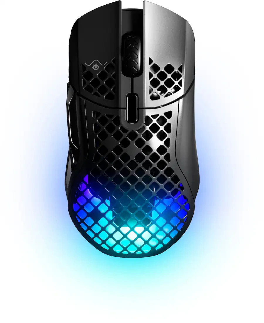 SteelSeries Aerox 5 Wireless Optical RGB Gaming Mouse 9-Button Black