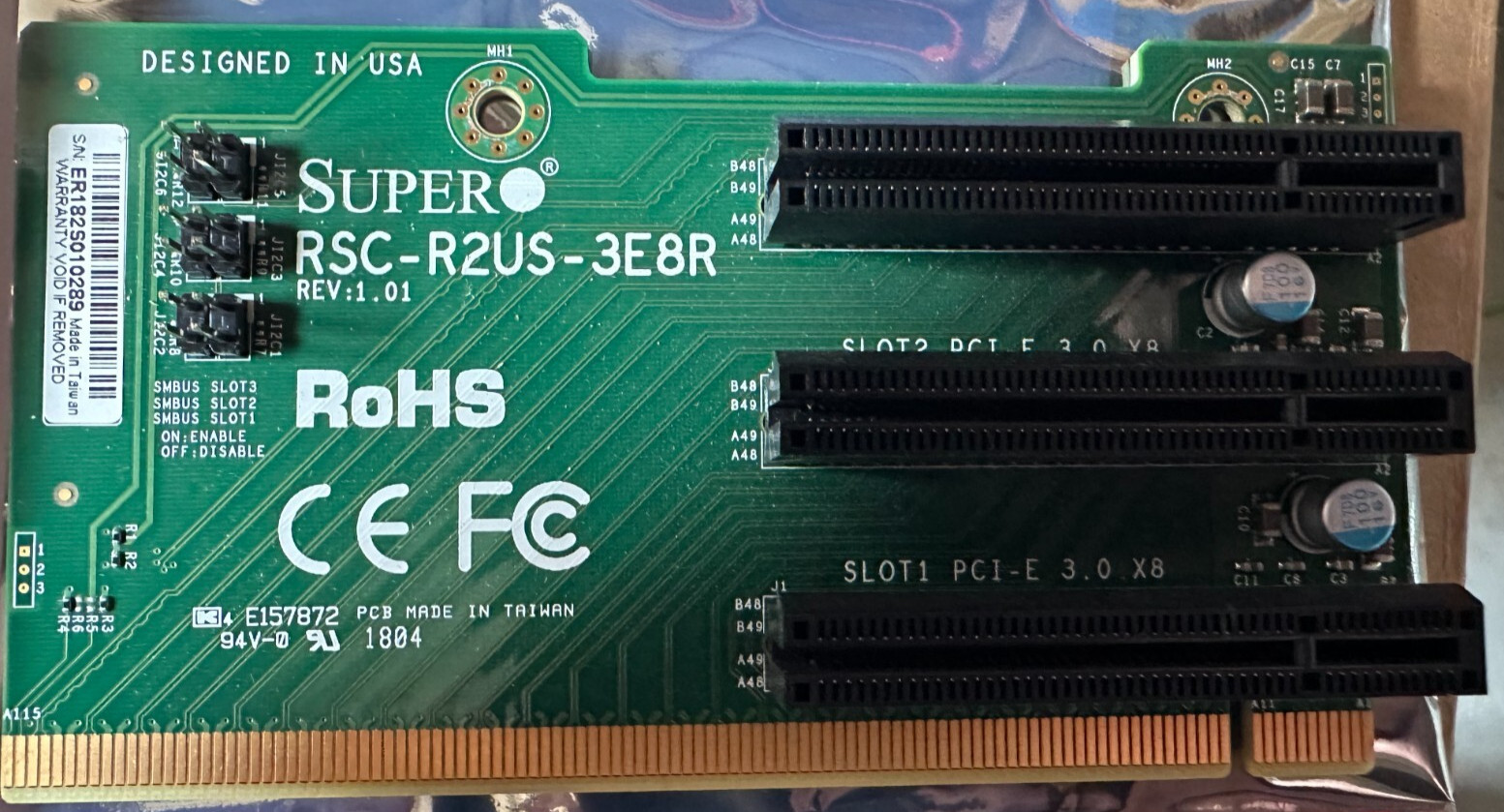 Supermicro RSC-R2US-3E8R 2U Standard Left Hand Side Passive Riser Card