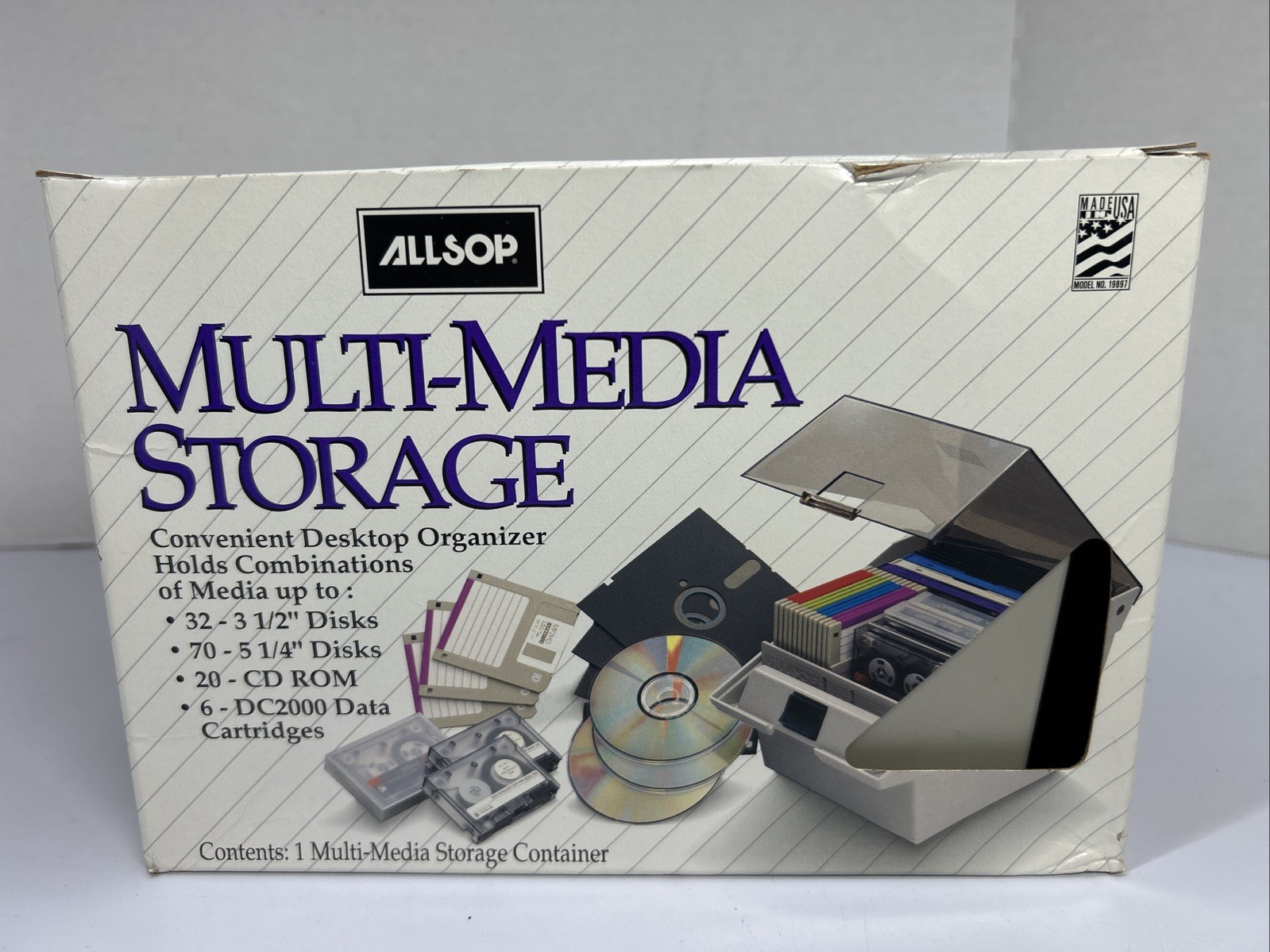 Vintage ALLSOP Multi-Media Disk Organizer 5.25" 3.25” FLOPPY CD-ROM Storage