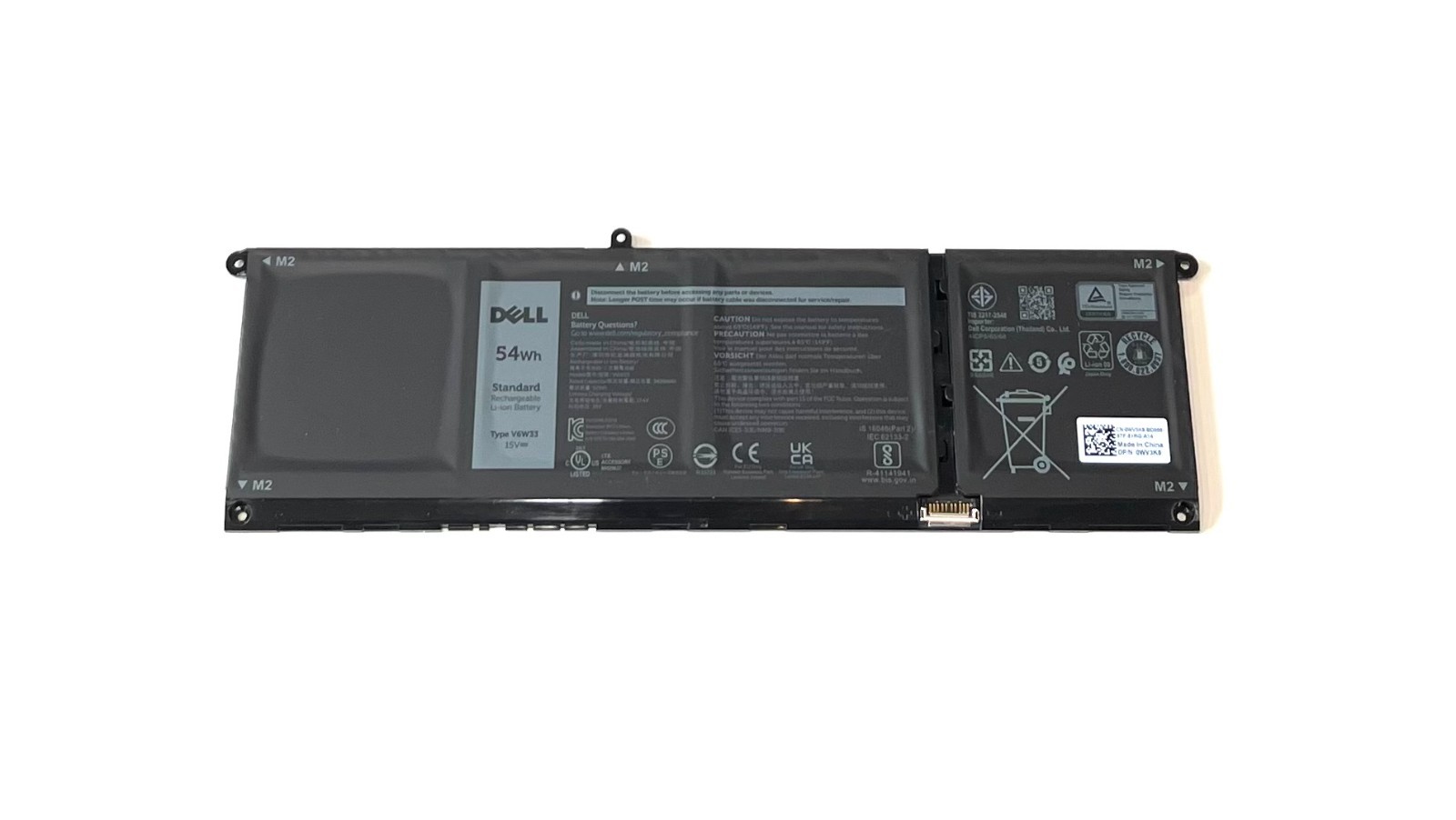 Dell 16 Laptop DC16251 16" Battery 54Wh 15V 3420mAh V6W33 XDY9K Genuine Part