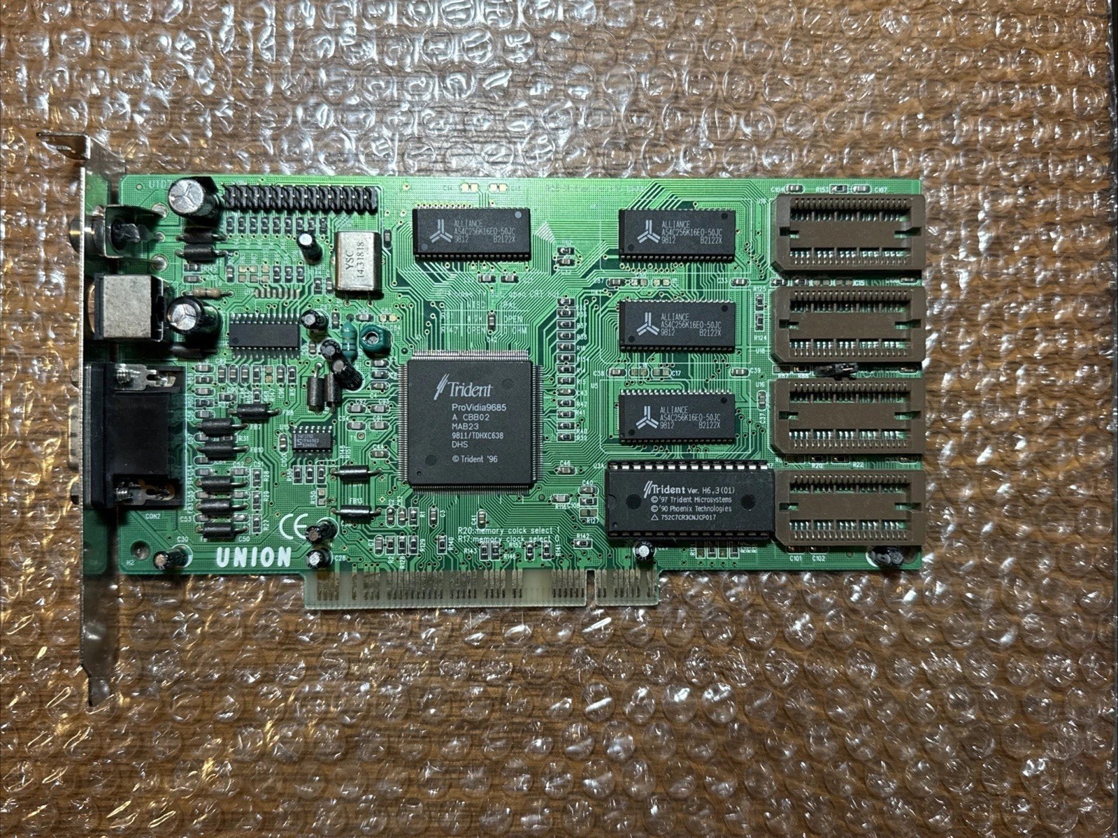 UNION Trident UTD74 9685B1 P12 PCI Video Graphics Card ProVidia 9685 Vintage