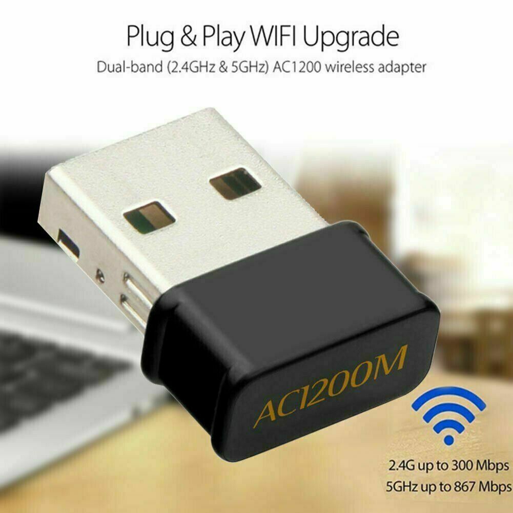 Wireless Lan USB PC WiFi Adapter Network 802.11AC 1200Mbps Dual Band 2.4G / 5G