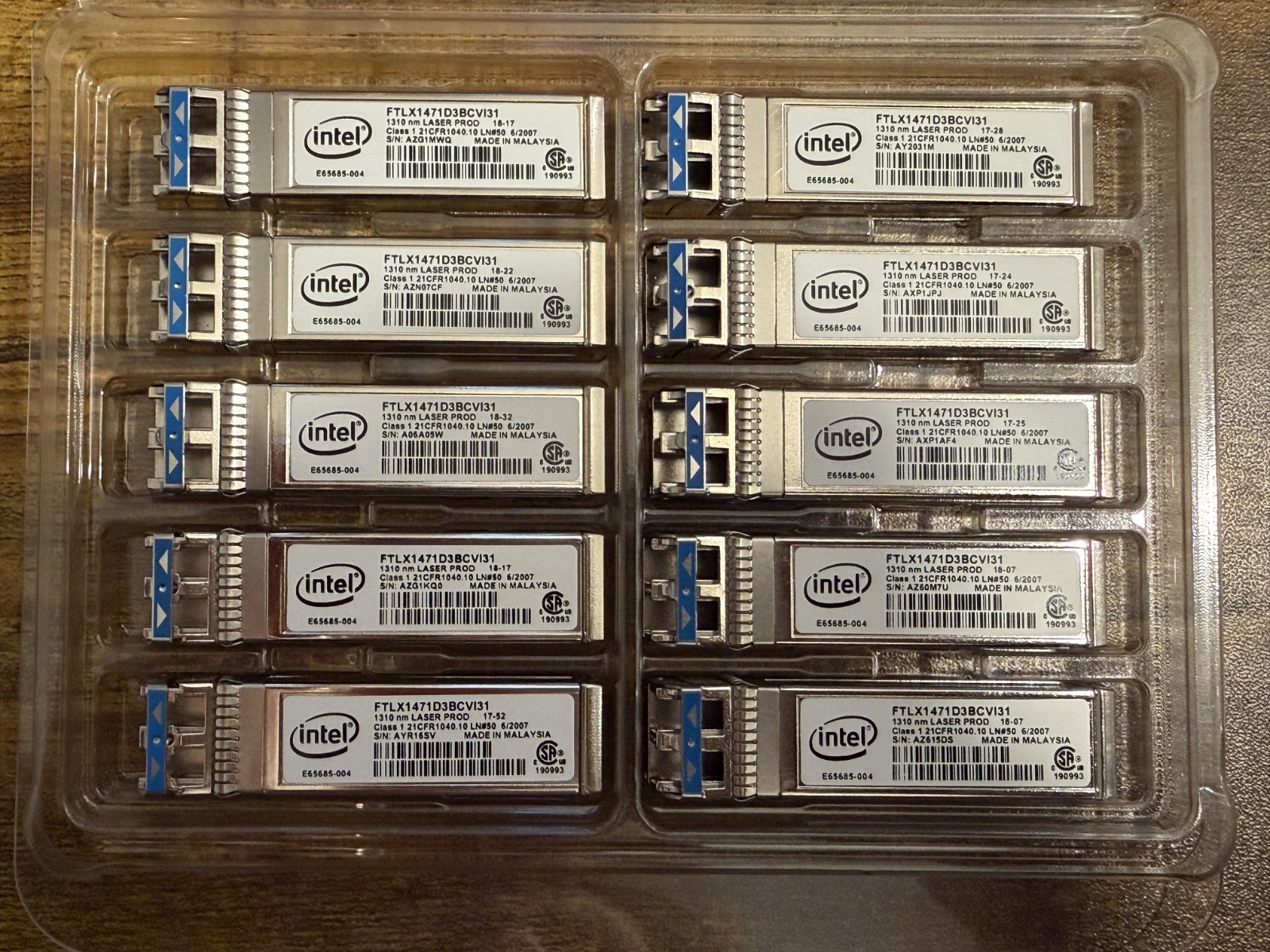 Intel FTLX1471D3BCVI31 10GBase-LR SFP+ 1310nm 10km SMF Transceiver Module