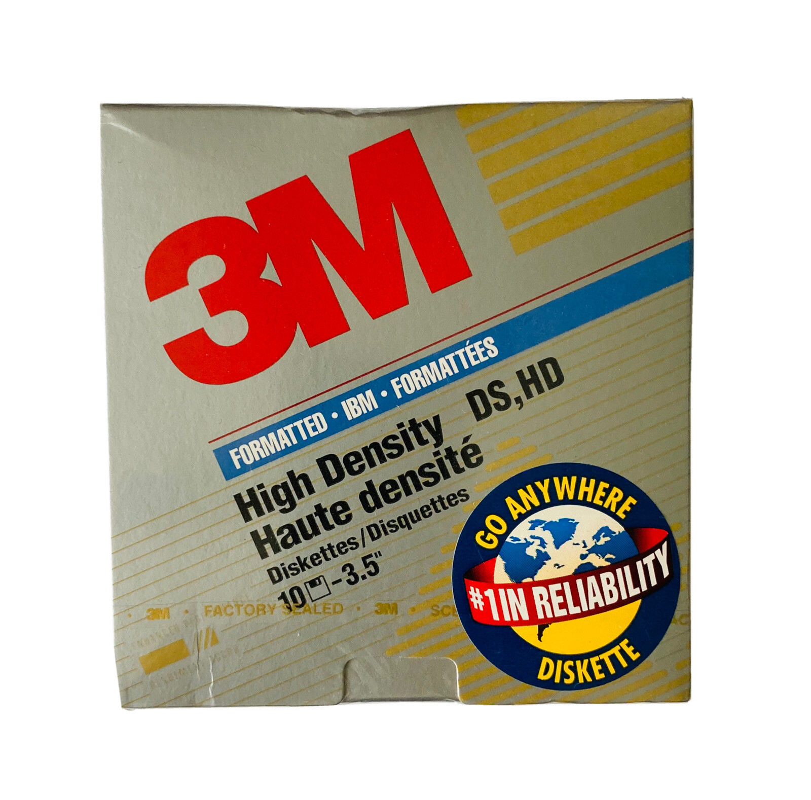New 12881 3.5in. Floppy Disk 3M Formatted IBM High Density DS,HD Sealed 10 Count