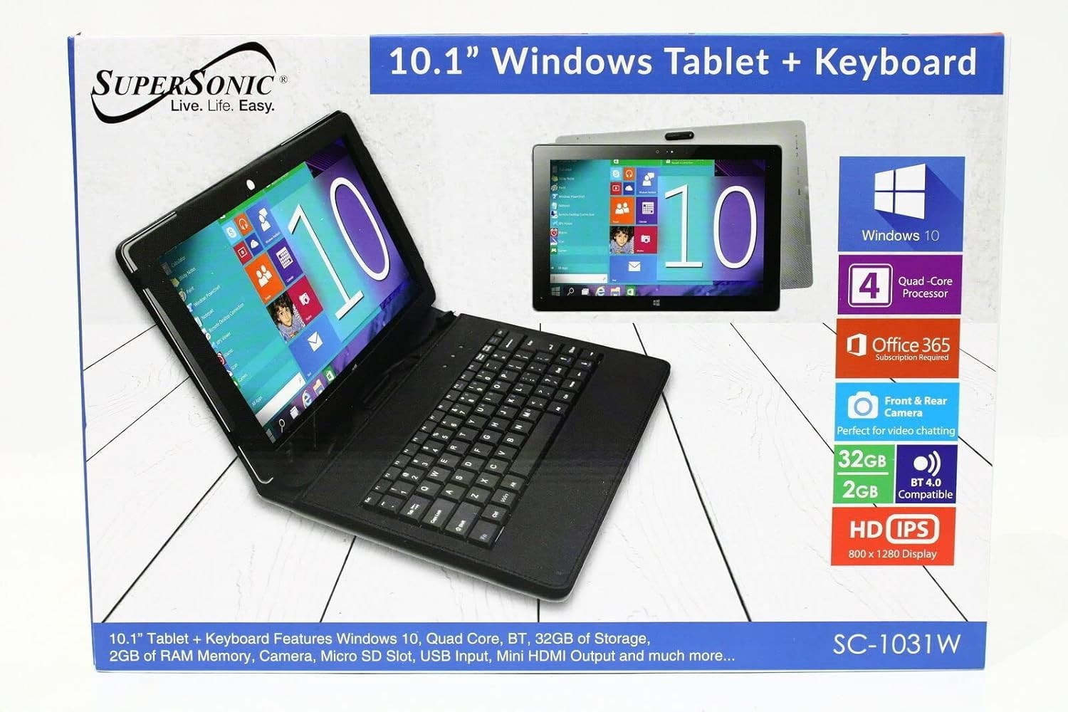 Supersonic SC-1031W Tablet 10.1" 2GB 32GB Storage Win 10S USED GRADE A condition