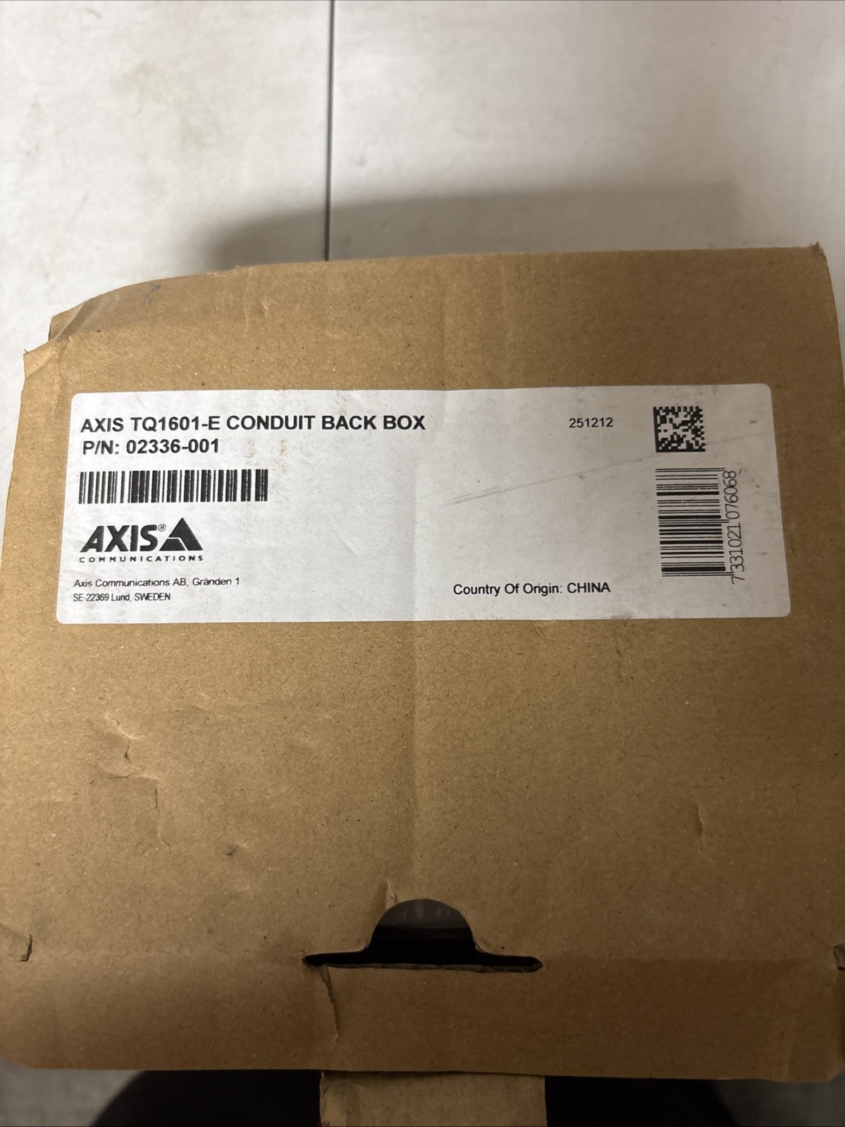 NEW Axis Communications TQ1601-E Conduit Back Box 02336-001