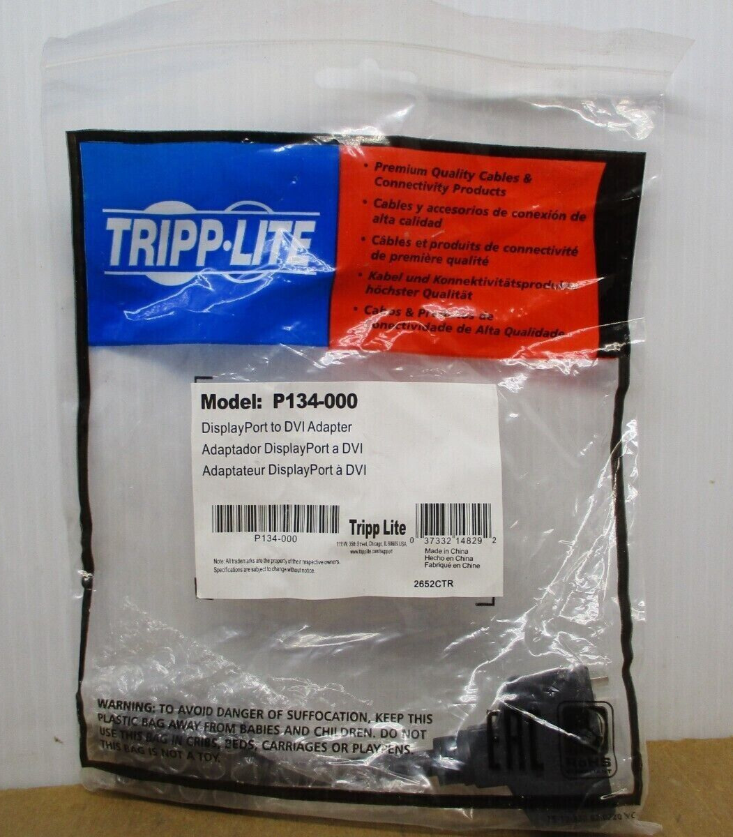 TRIP-LITE DisplayPort to DVI Adapter Model: P134-000