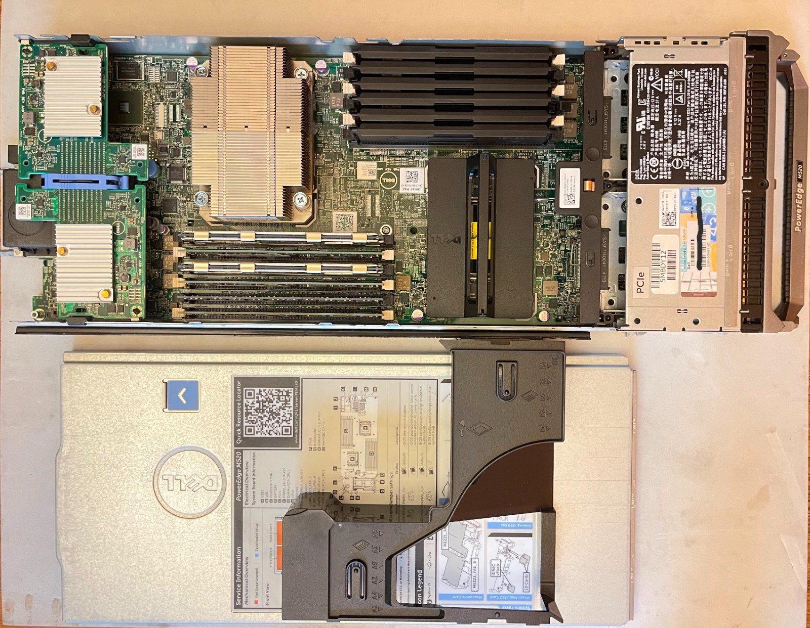 Dell PowerEdge M520 Blade Server 1x2.5GHZ E5-2420 , 24GB (6x4GB) , NoSSD/Caddies
