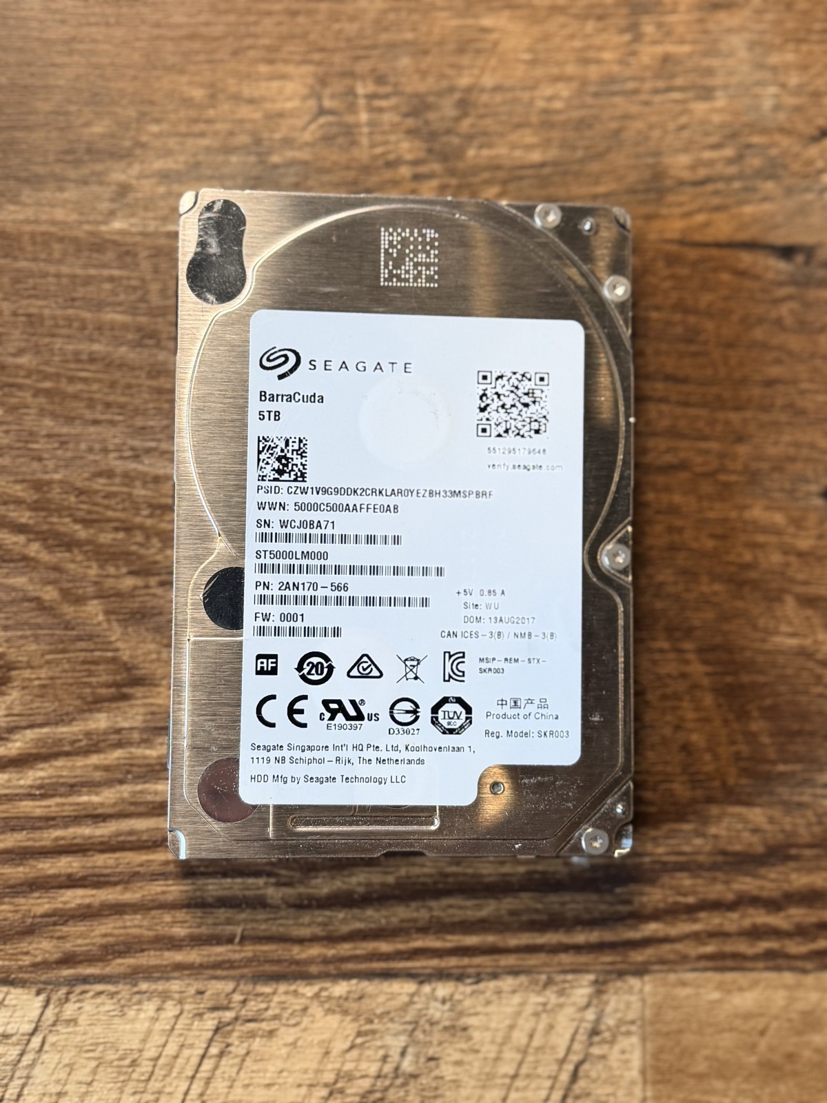 Seagate BarraCuda 5TB 2.5" 15mm SATA HDD ST5000LM000 Under 100 Hours 100% Health