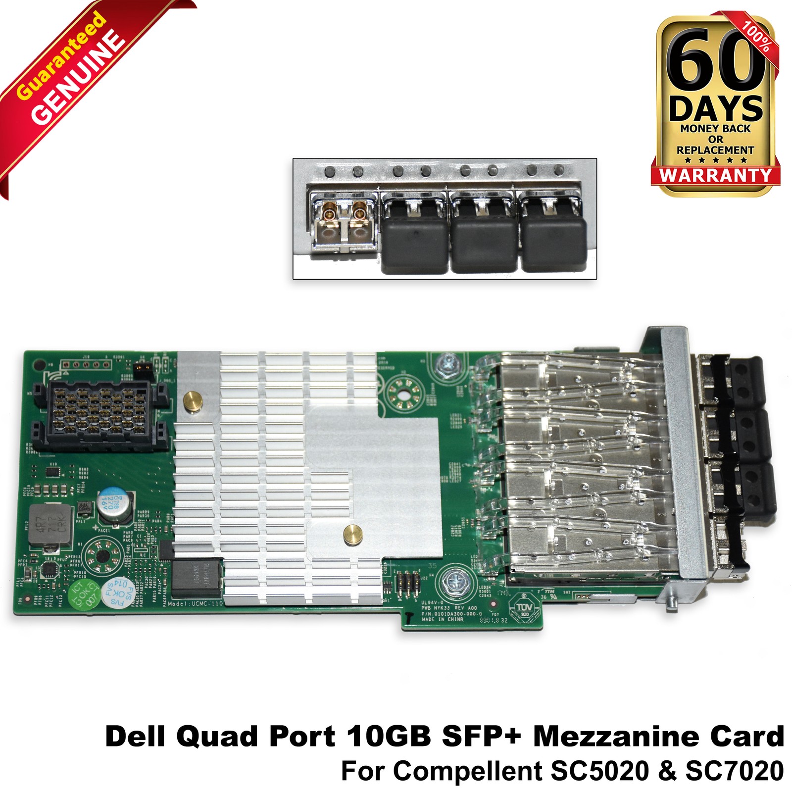 Lot Of 2 Dell EMC SC7020 Quad-Port 10Gb SFP+ I/O Mezzanine Card KCVN9 0KCVN9