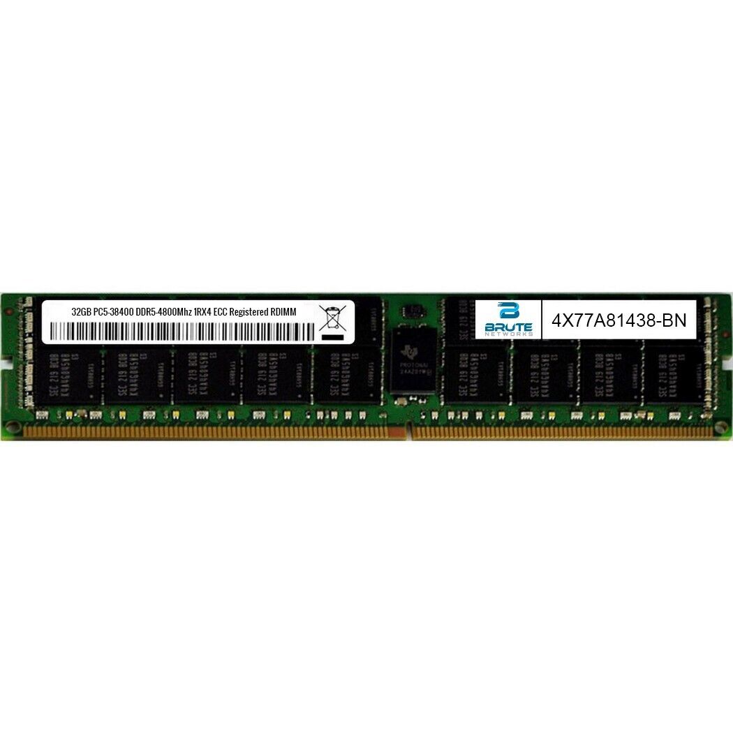 4X77A81438 - Lenovo Compatible 32GB DDR5-4800Mhz 1Rx4 ECC registered RDIMM