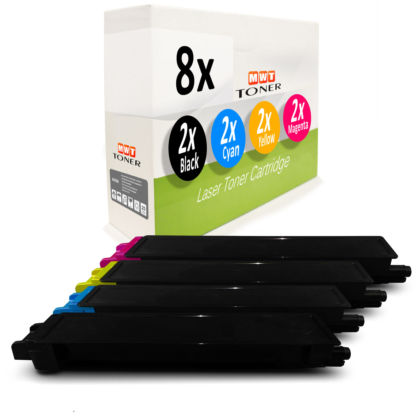 8x Compatible MWT Toner For Kyocera FS-C-8520-MFP Laser XL Cartridge Multi-Color