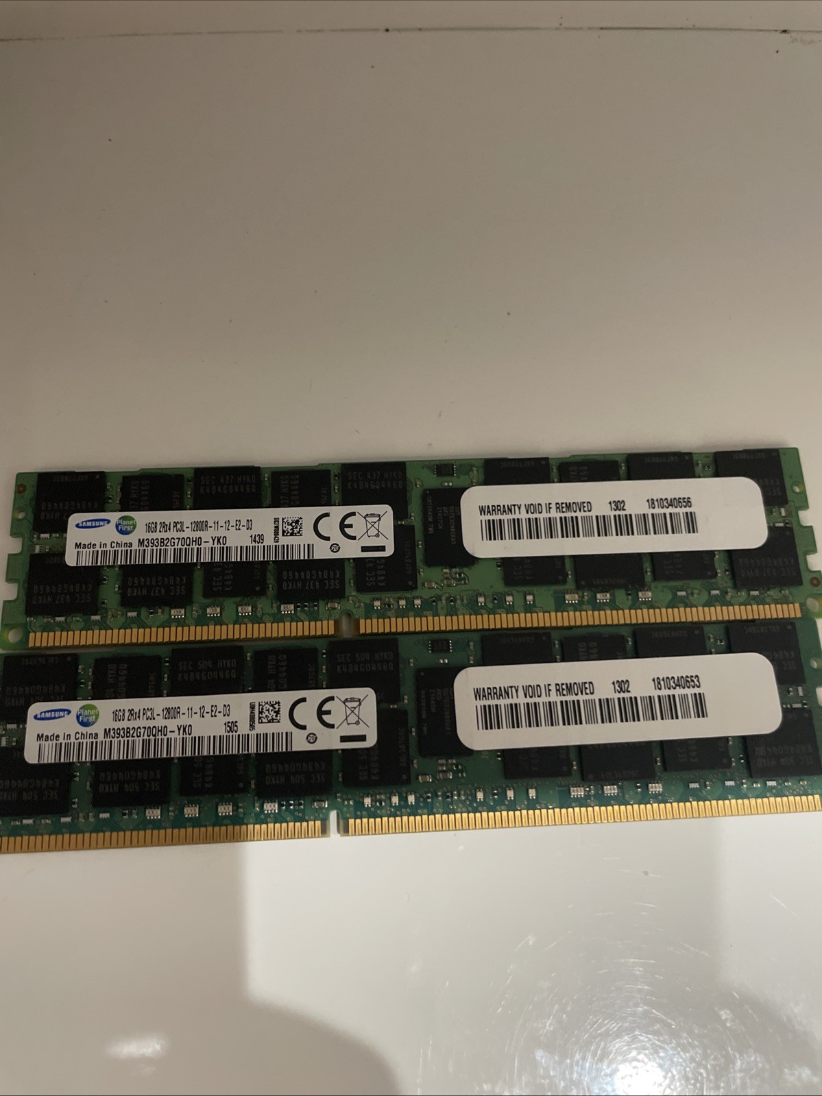 32GB 2x 16GB Samsung PC3L-12800R DDR3 2Rx4 ECC Server Memory M393B2G70BH0-YH0