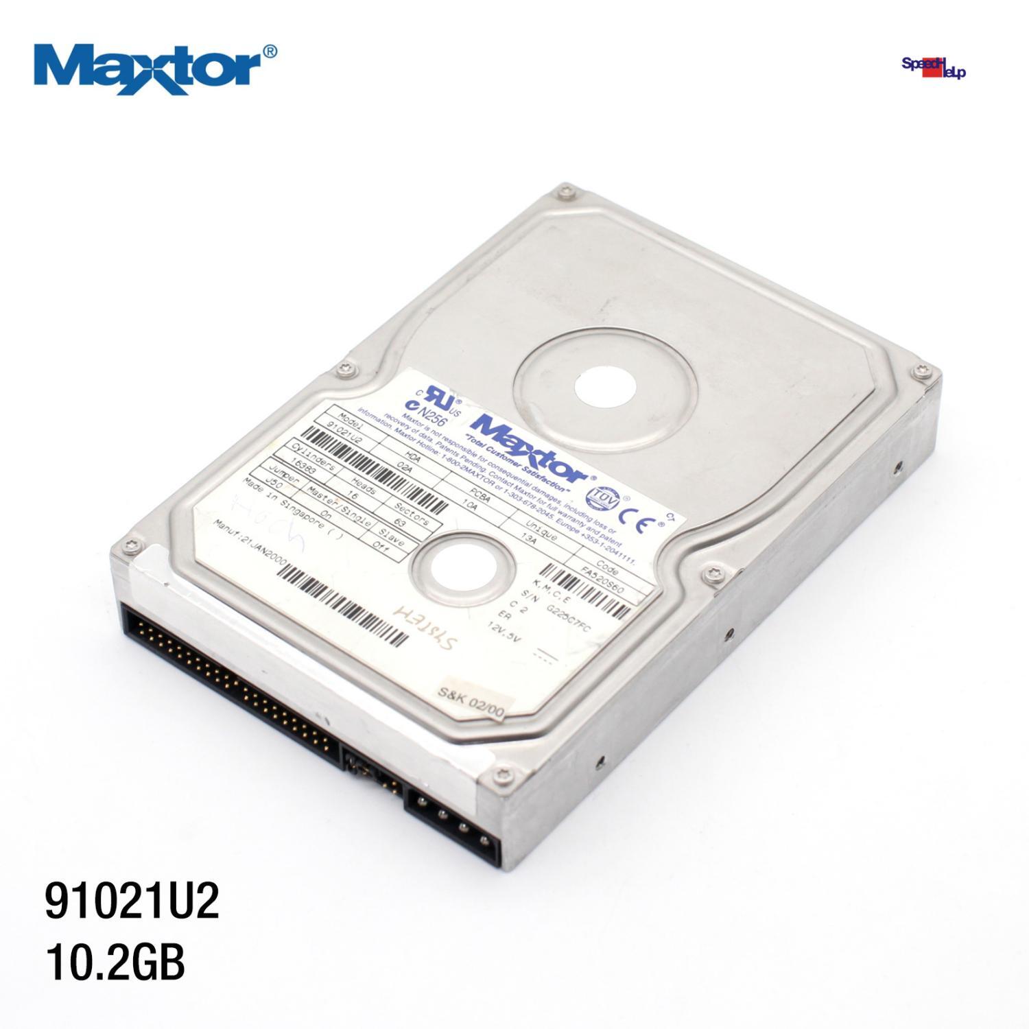 IDE ATA HDD Maxtor 91021U1 DiamondMax VL 20 10.2GB Hard Disk PATA