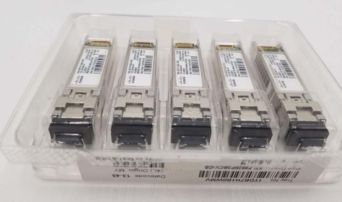 Lot of 35 Cisco DS-SFP-FC8G-SW 10-2418-01 Class 1 V01 Transceiver Module