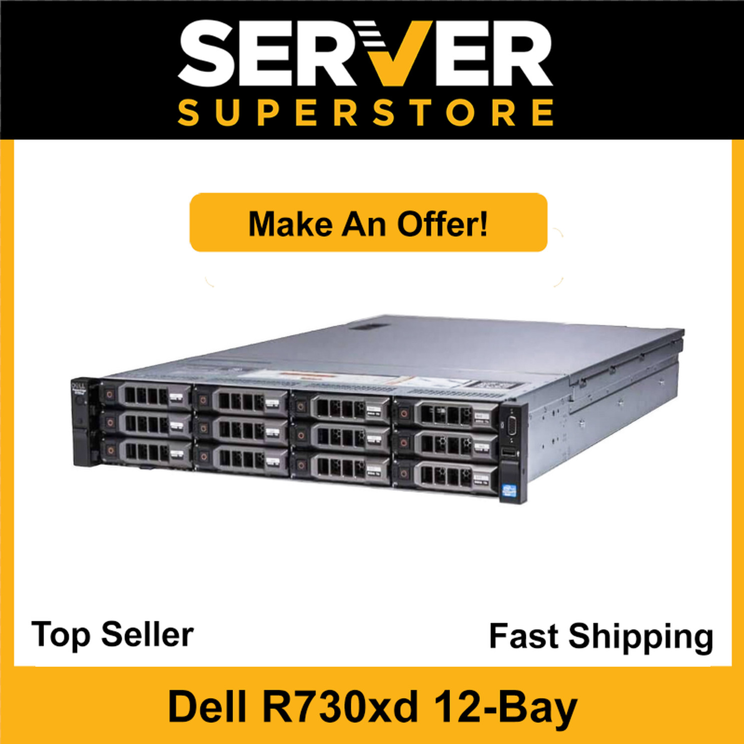 Dell PowerEdge R730XD Server 2x E5-2697 V3=36 Cores H730P 32GB 12x trays+2 trays