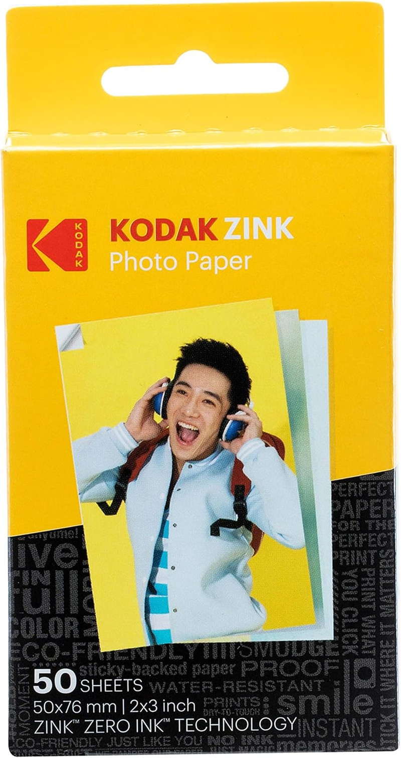 2X3 Premium Sticky Backed ZINK Photo Paper (50 Sheets)  Compatible with Kodak S