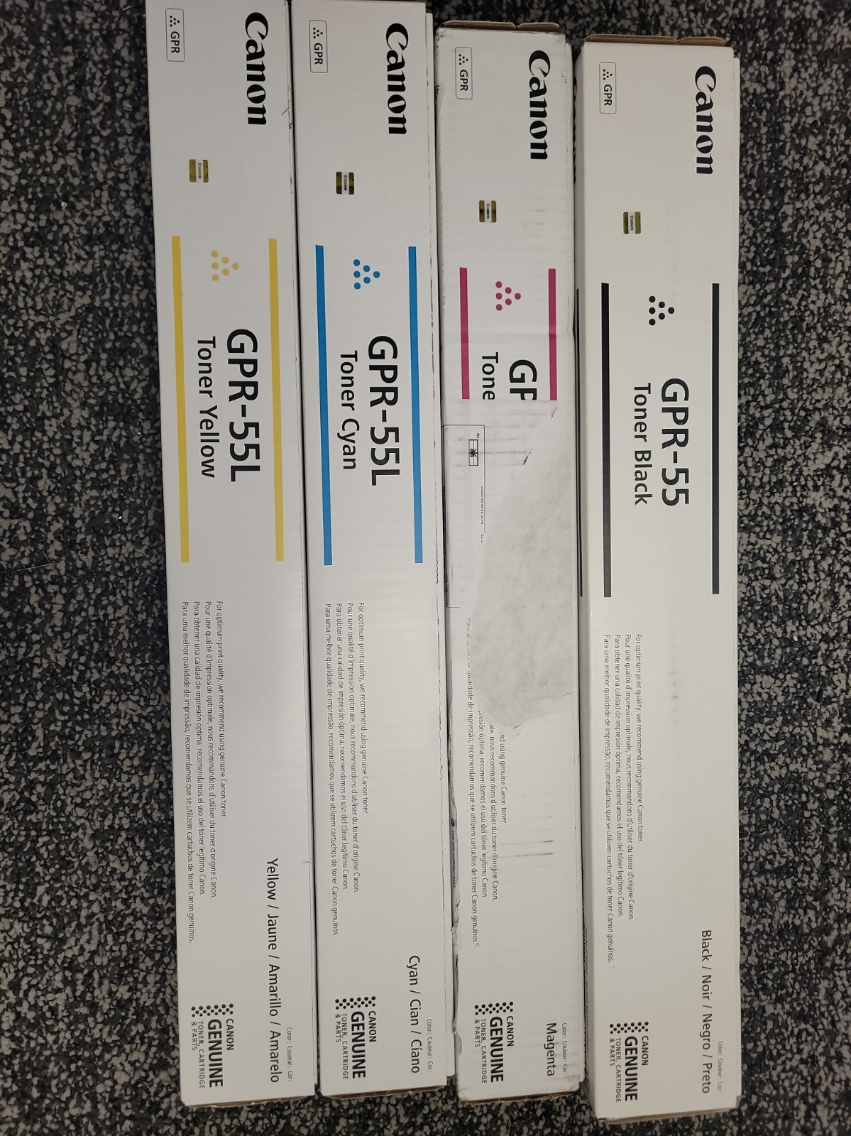 GPR-55 , 55L GENUINE CANON High Yield Toner Full Set CMYK  Image Runner Advance