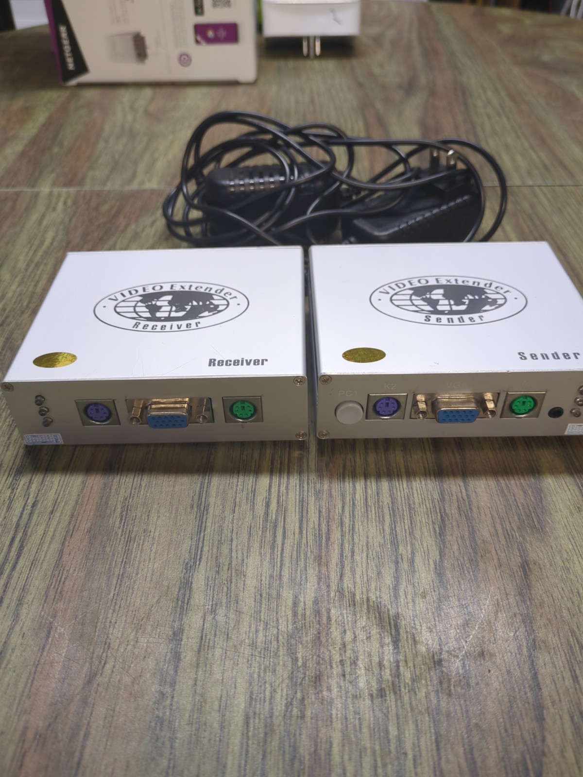 VGA KVM PS2 Extender Sender And Receiver Untested 
