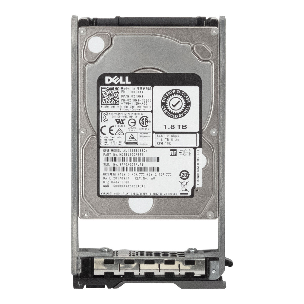 Compatible Dell 2TRM4 1.8TB 10K SAS 12G 2.5" HDD AL14SEB18EQY 02TRM4