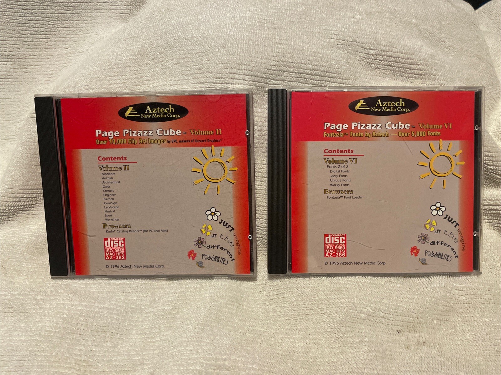 PAGE PIZAZZ CUBE VOLUMES 2 & 6- PC WINDOWS 95/3.1/MAC 