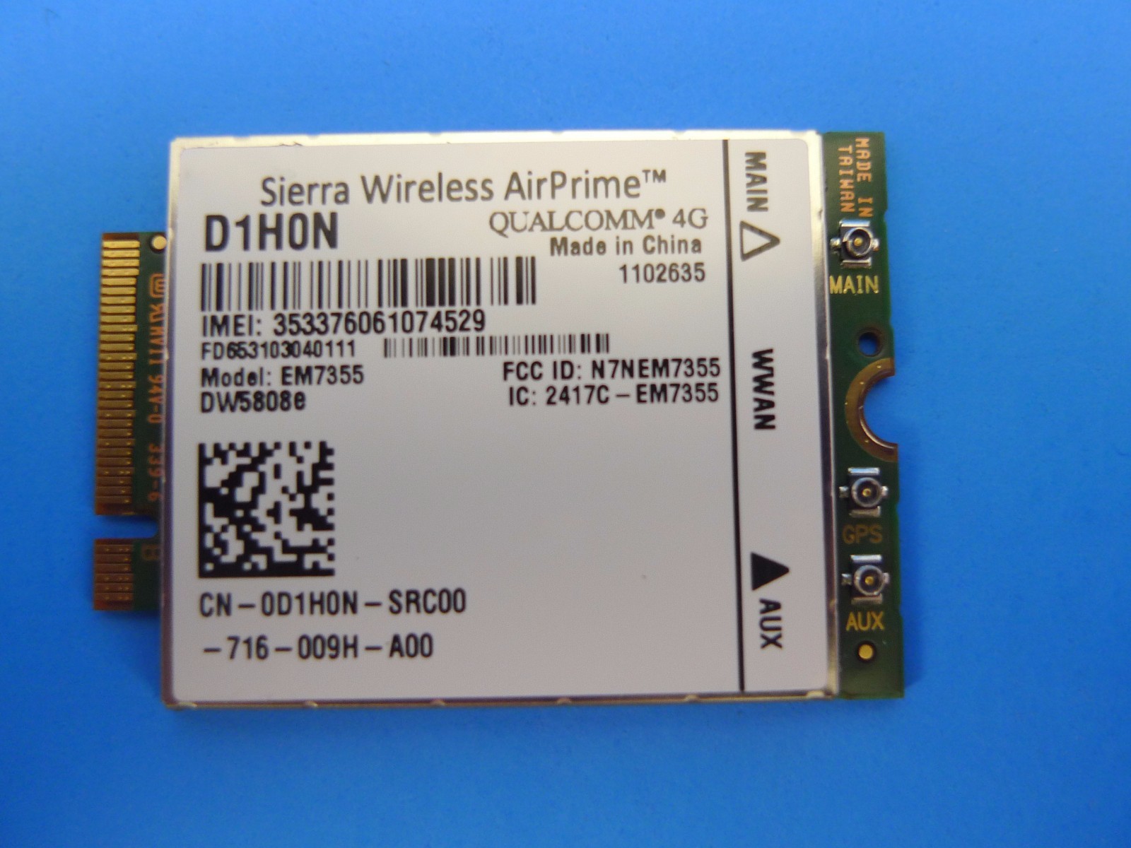 GENUINE Sierra Wireless AirPrime QUALCOMM 4G LTE DW5808e EM7355 (A00) Dell D1H0N