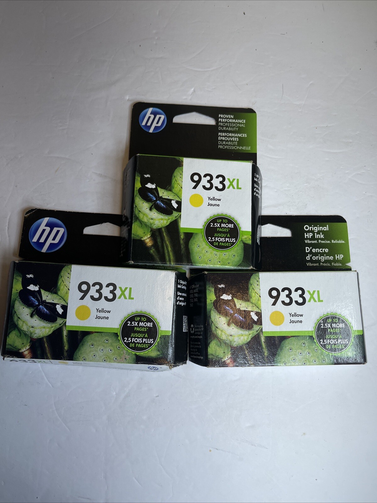 3x Lot NEW 933XL Geniune OEM Yellow CN056AN Ink Cartridge  2021